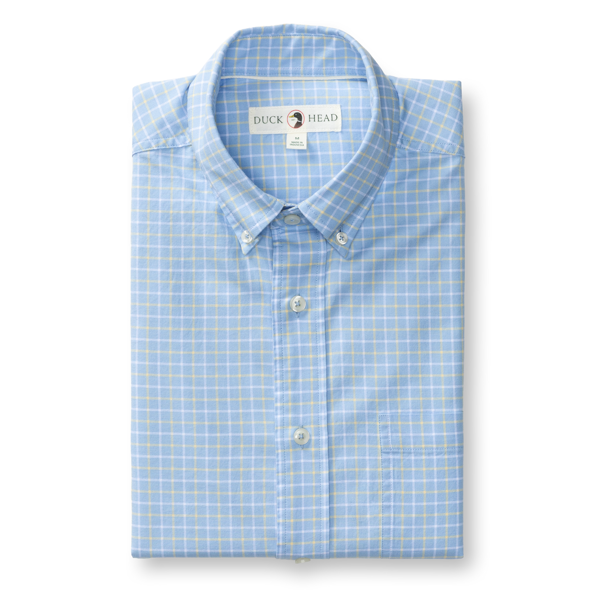Cotton Oxford Sport Shirt - Kline Plaid - Serenity Blue