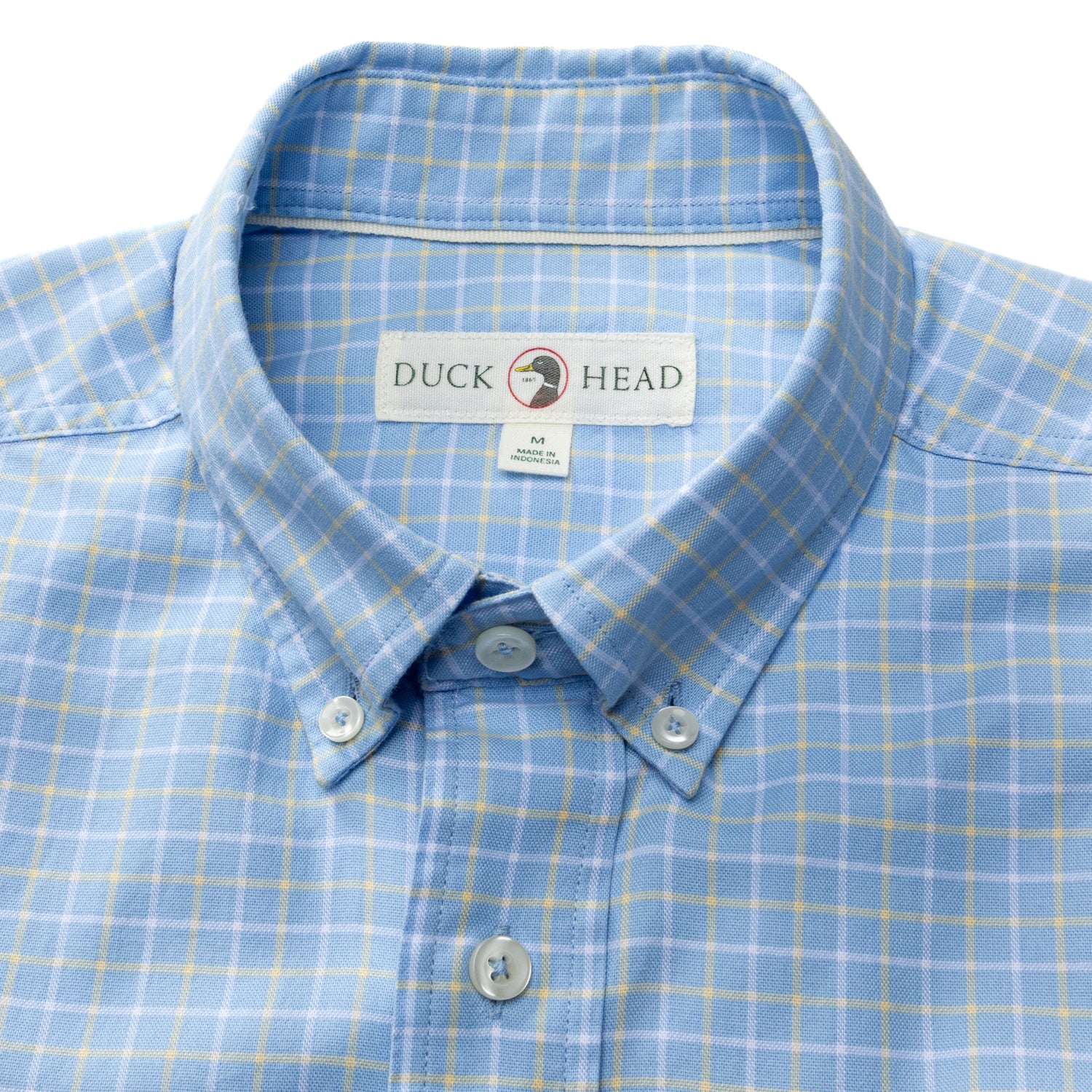 Cotton Oxford Sport Shirt - Kline Plaid - Serenity Blue