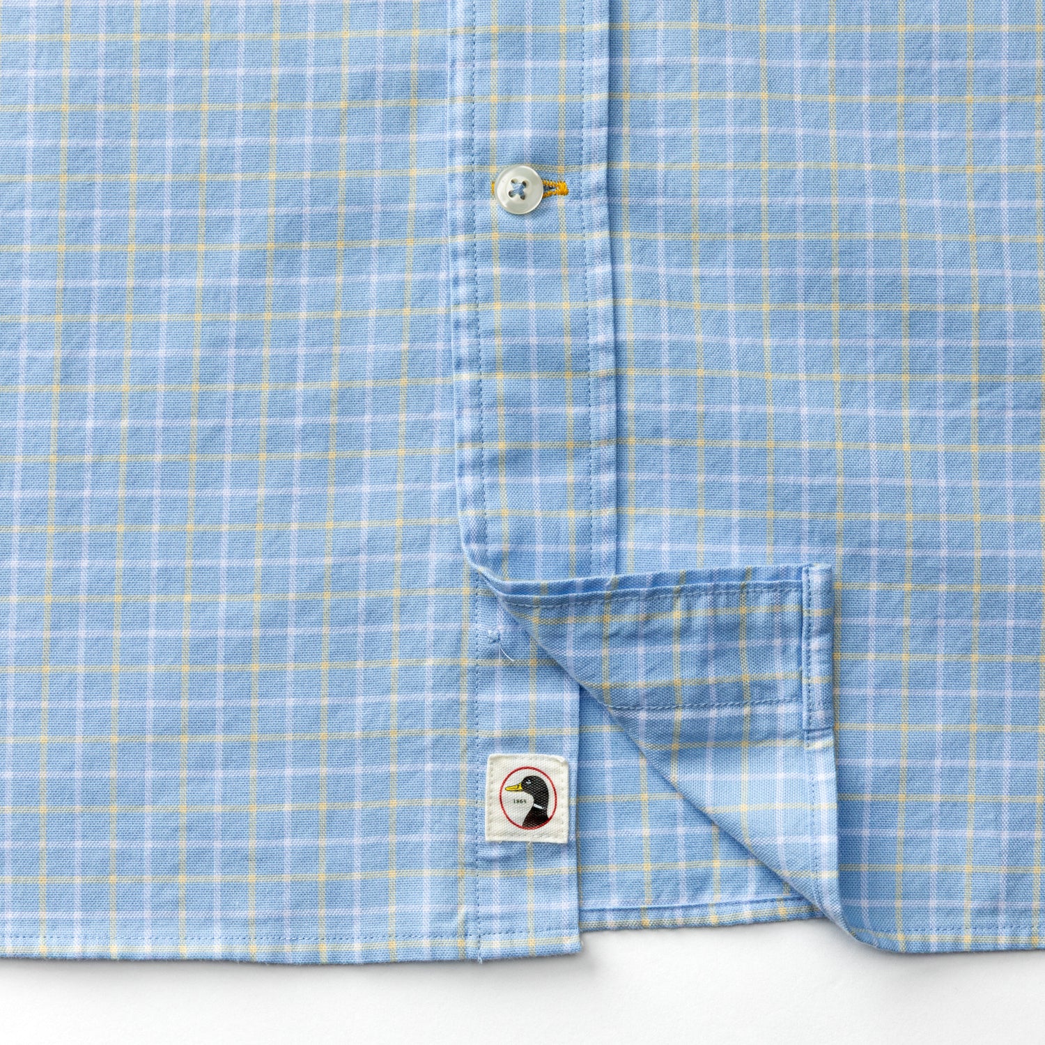Cotton Oxford Sport Shirt - Kline Plaid - Serenity Blue