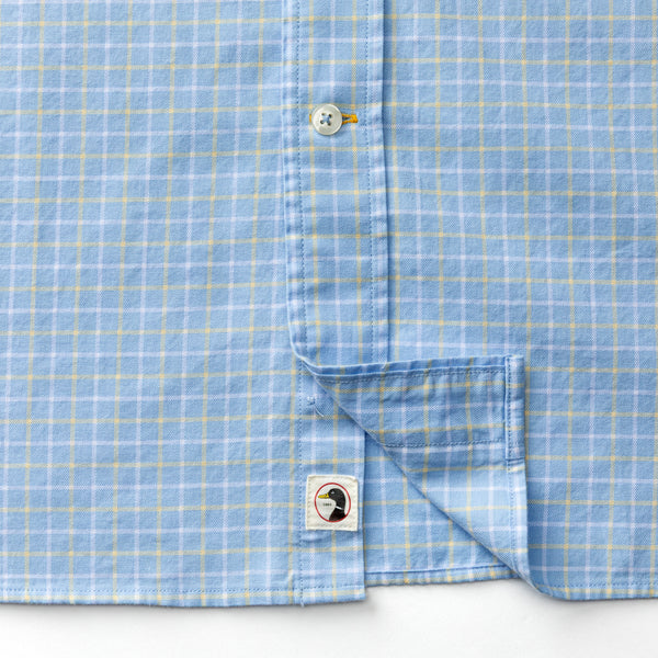 Cotton Oxford Sport Shirt - Kline Plaid - Serenity Blue