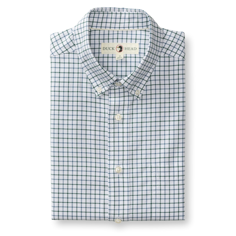 Cotton Oxford Sport Shirt - Kline Plaid - Forest Green