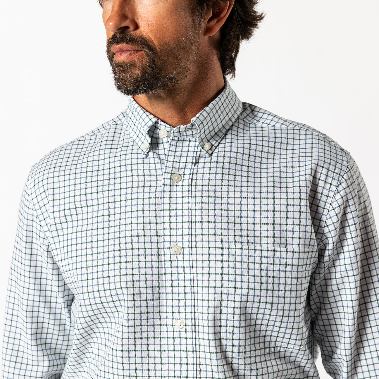 Cotton Oxford Sport Shirt - Kline Plaid