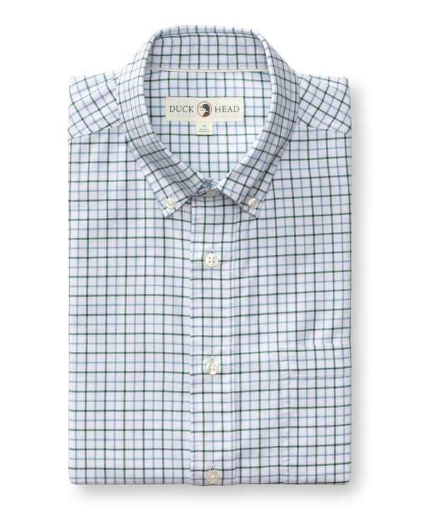 Cotton Oxford Sport Shirt - Kline Plaid - Hunter Green