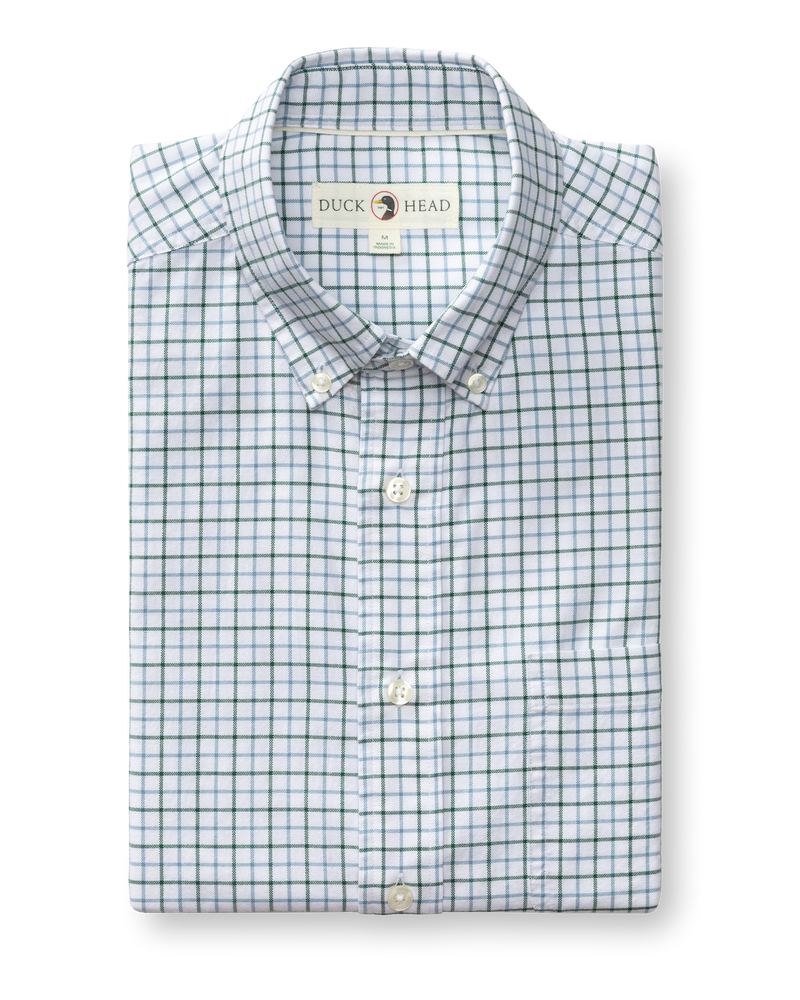 Cotton Oxford Sport Shirt - Kline Plaid - Hunter Green