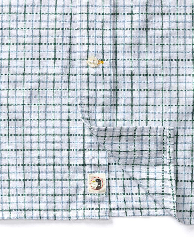 Cotton Oxford Sport Shirt - Kline Plaid - Hunter Green