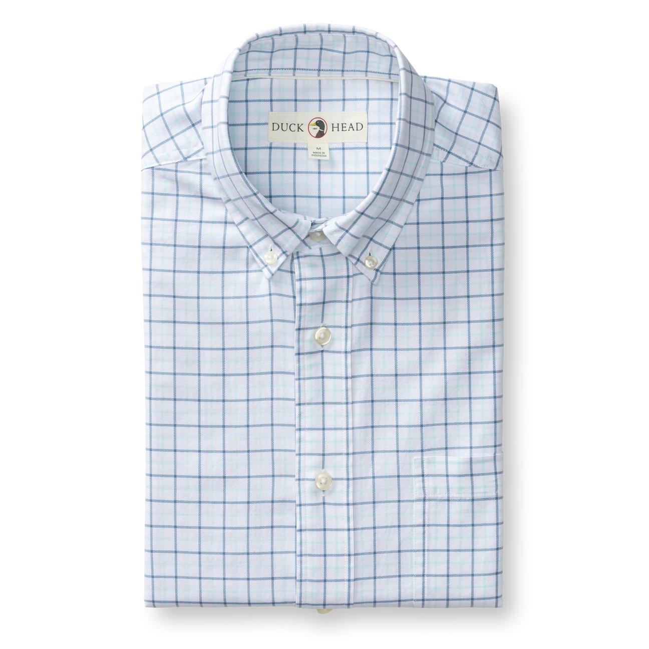 Cotton Oxford Sport Shirt - Kline Plaid - Sunwashed Blue