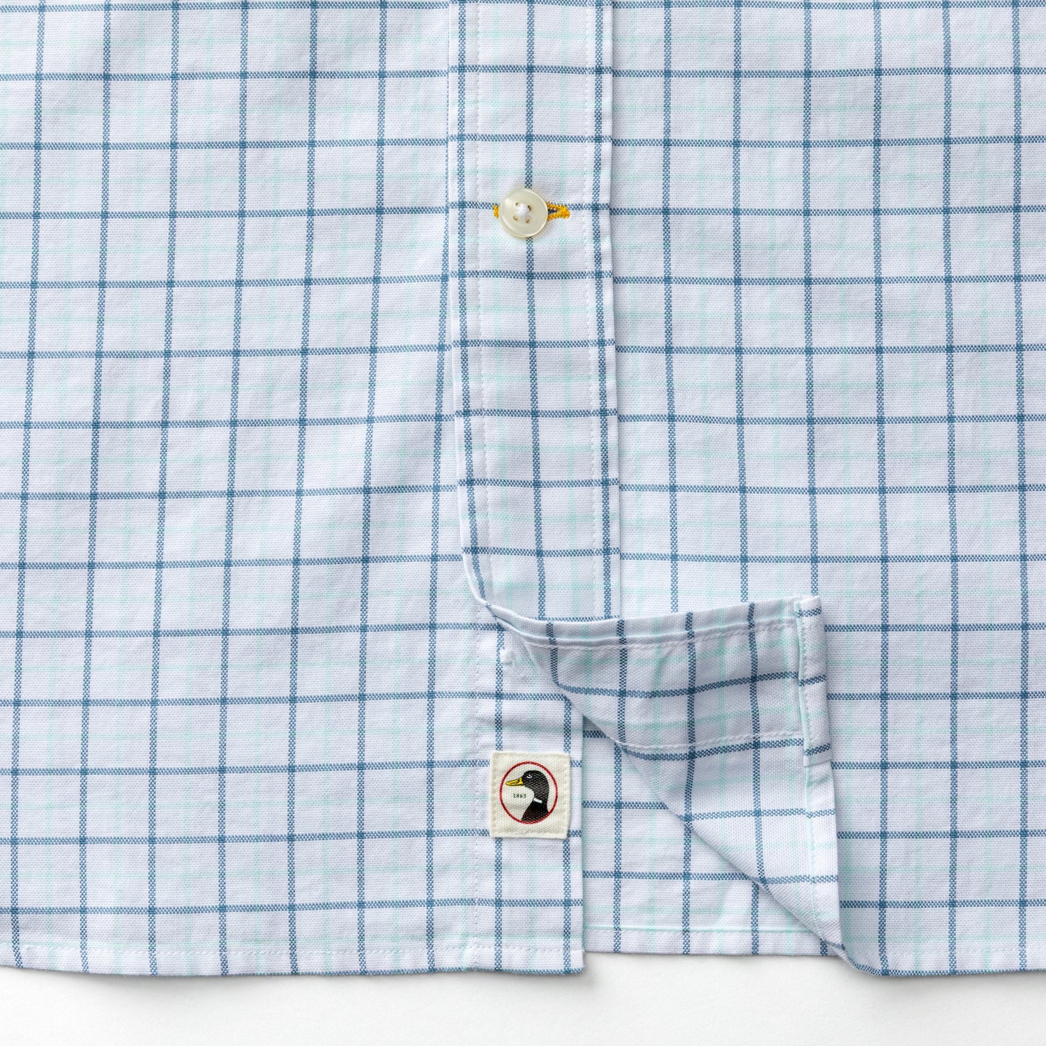 Cotton Oxford Sport Shirt - Kline Plaid - Sunwashed Blue