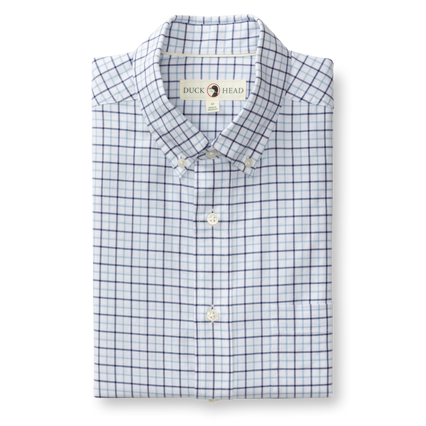 Cotton Oxford Sport Shirt - Kline Plaid - Glacier Blue