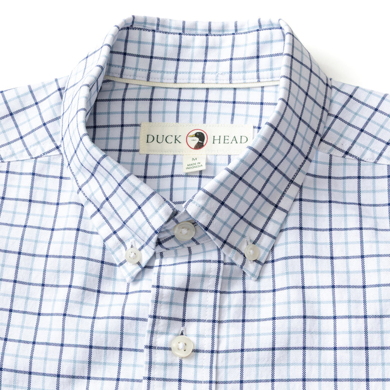 Cotton Oxford Sport Shirt - Kline Plaid - Glacier Blue