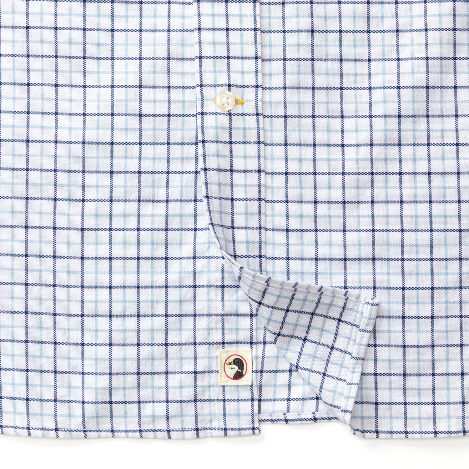 Cotton Oxford Sport Shirt - Kline Plaid - Glacier Blue