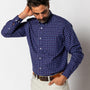 Cotton Oxford Sport Shirt - Kline Plaid - Beacon Blue