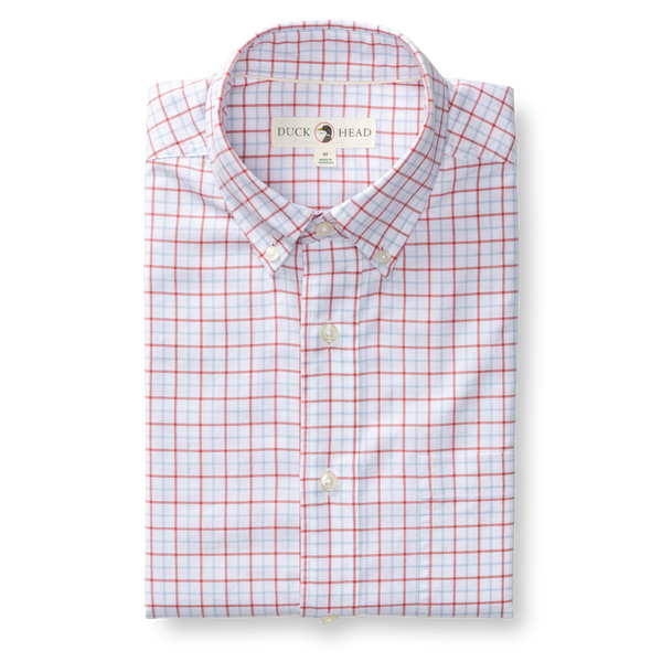 Cotton Oxford Sport Shirt - Kline Plaid - Rosewood