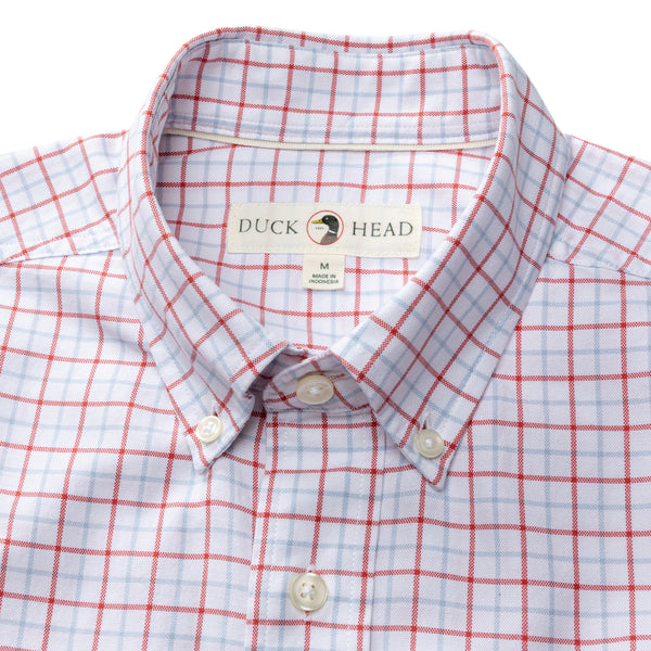 Cotton Oxford Sport Shirt - Kline Plaid - Rosewood