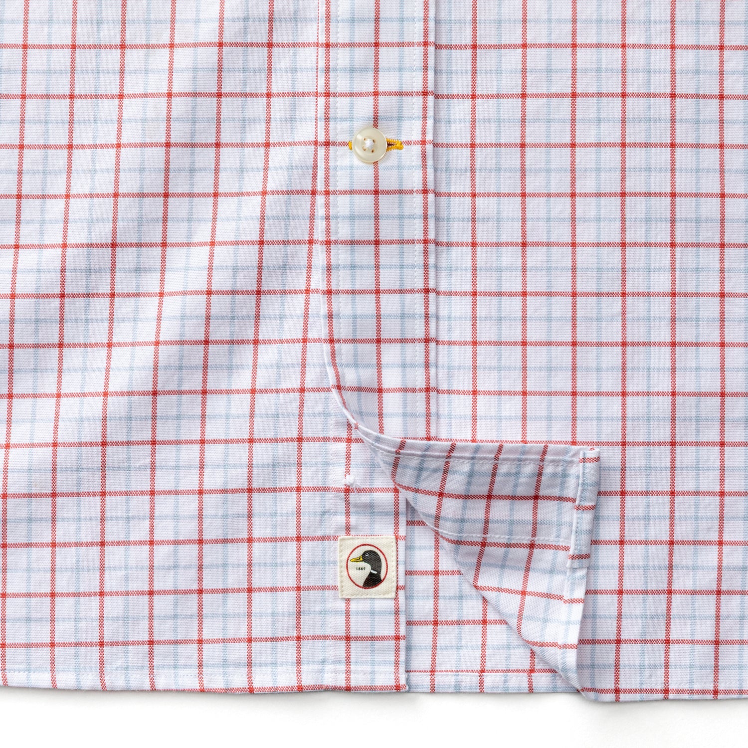 Cotton Oxford Sport Shirt - Kline Plaid - Rosewood