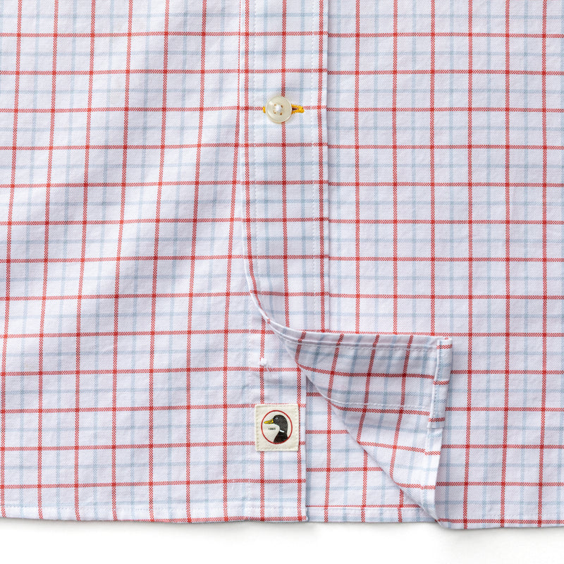 Cotton Oxford Sport Shirt - Kline Plaid - Rosewood