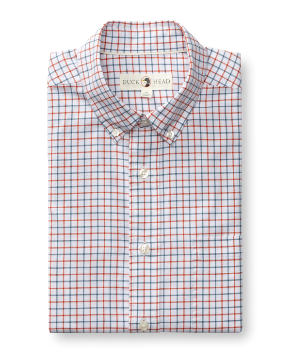 Cotton Oxford Sport Shirt - Kline Plaid - Burnt Sienna