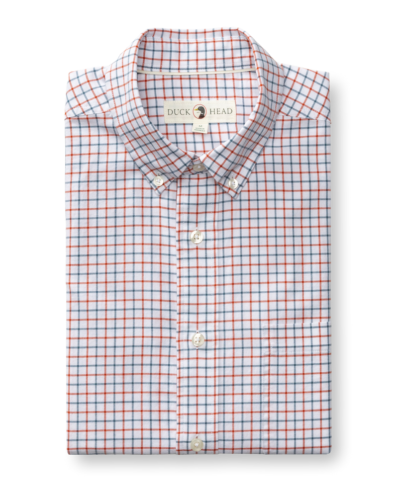 Cotton Oxford Sport Shirt - Kline Plaid - Burnt Sienna