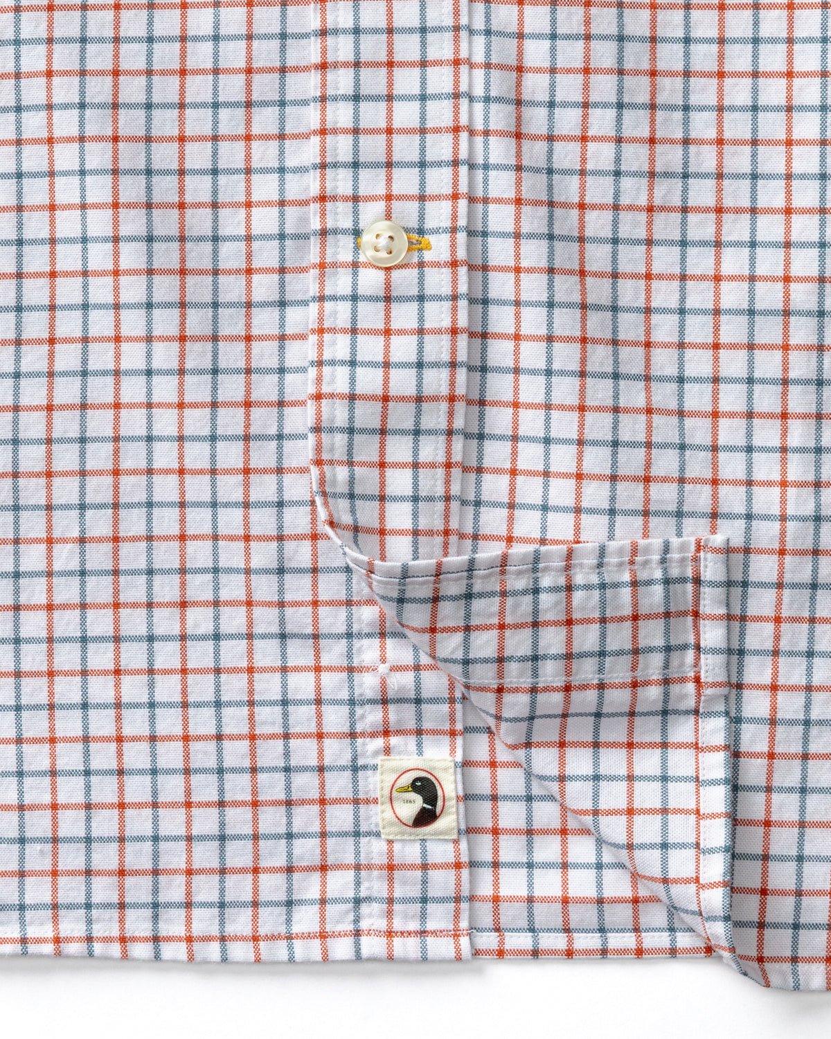 Cotton Oxford Sport Shirt - Kline Plaid - Burnt Sienna
