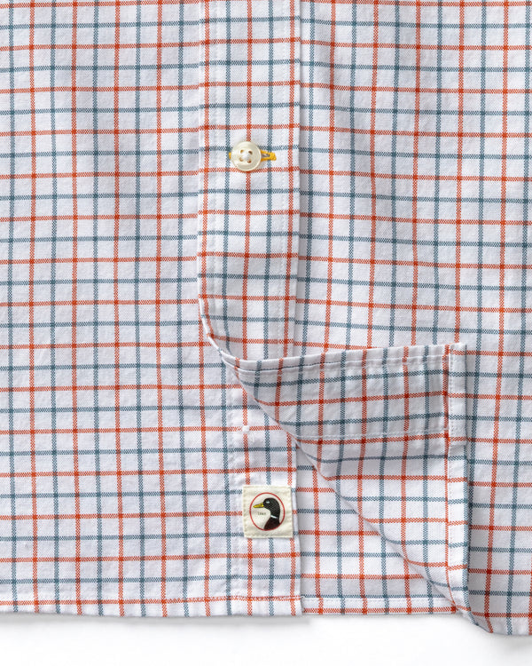 Cotton Oxford Sport Shirt - Kline Plaid - Burnt Sienna