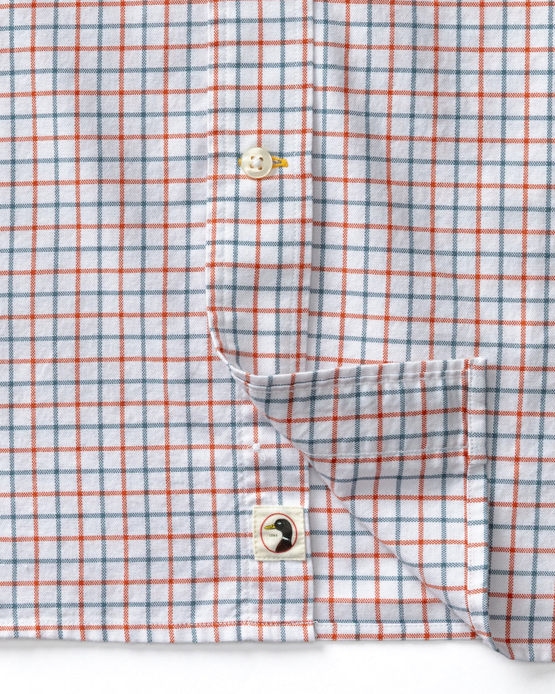 Cotton Oxford Sport Shirt - Kline Plaid - Burnt Sienna