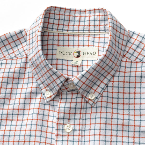 Cotton Oxford Sport Shirt - Kline Plaid - Burnt Sienna
