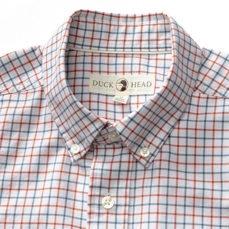 Cotton Oxford Sport Shirt - Kline Plaid - Burnt Sienna
