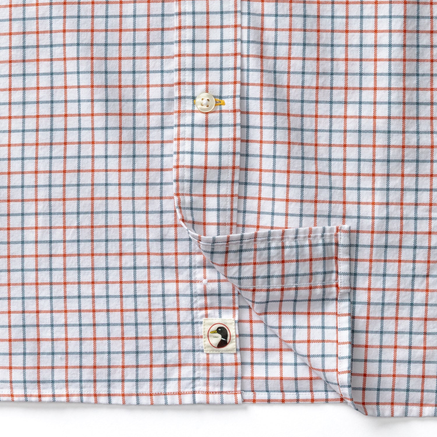 Cotton Oxford Sport Shirt - Kline Plaid - Burnt Sienna