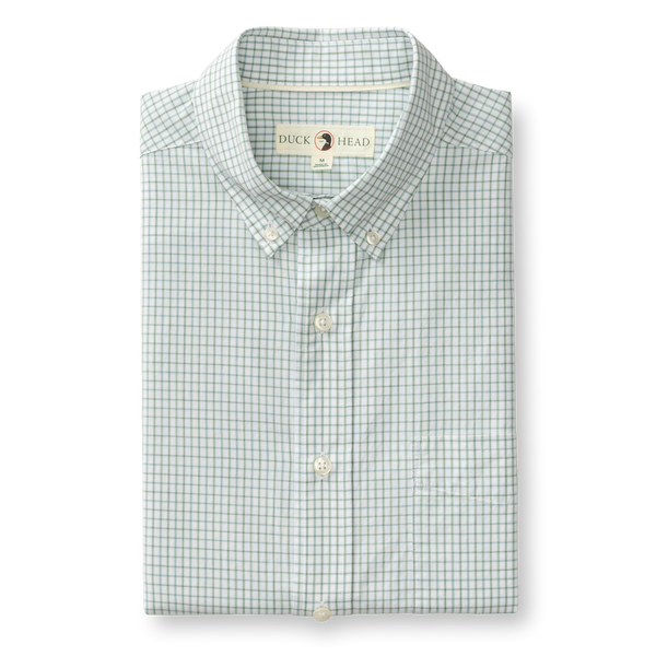 Cotton Cashmere Poplin Sport Shirt - Lewis Plaid - Sage Green