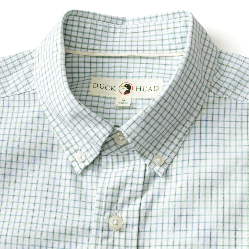 Cotton Cashmere Poplin Sport Shirt - Lewis Plaid - Sage Green