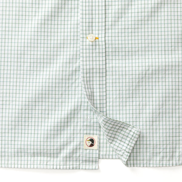 Cotton Cashmere Poplin Sport Shirt - Lewis Plaid - Sage Green