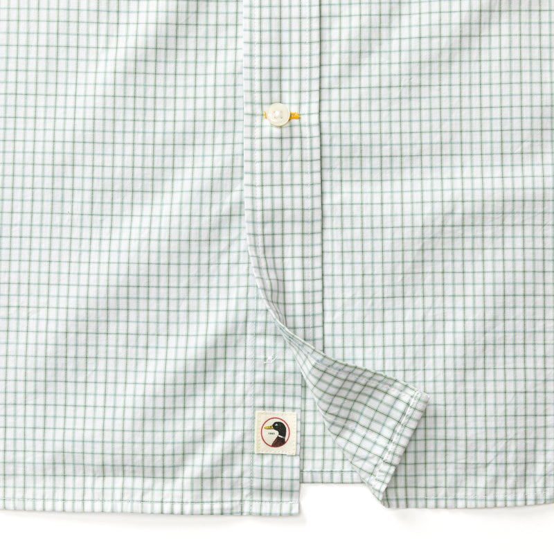 Cotton Cashmere Poplin Sport Shirt - Lewis Plaid - Sage Green