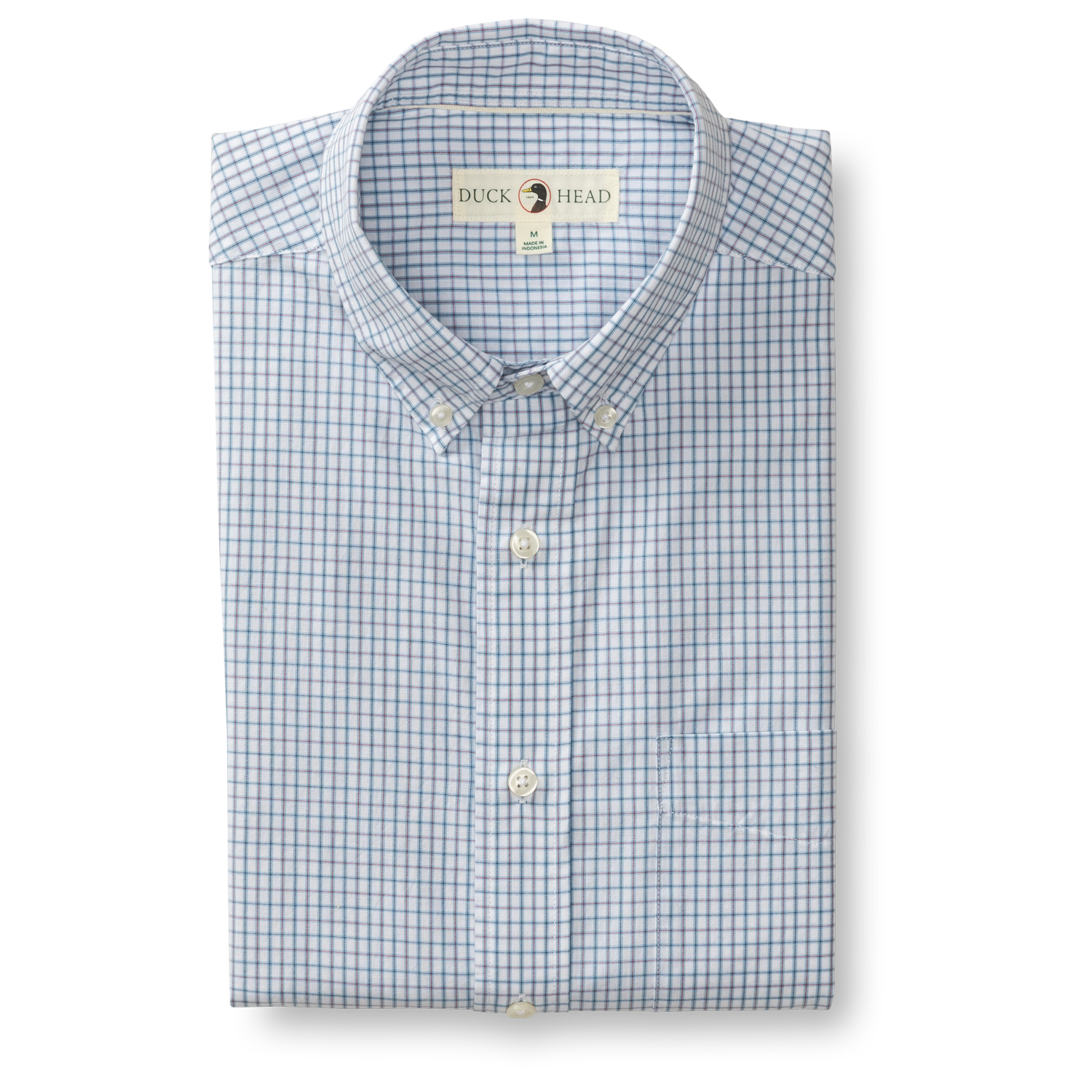 Cotton Cashmere Poplin Sport Shirt - Lewis Plaid - Glacier Blue