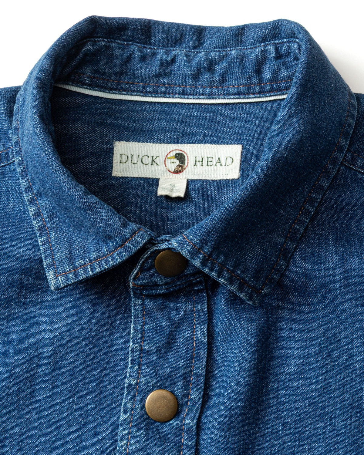 Denim Snap Shirt - Clyde Solid  - Indigo Blue