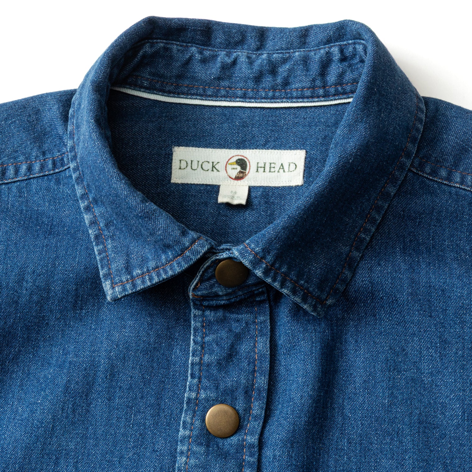 Denim Snap Shirt - Clyde Solid  - Indigo Blue