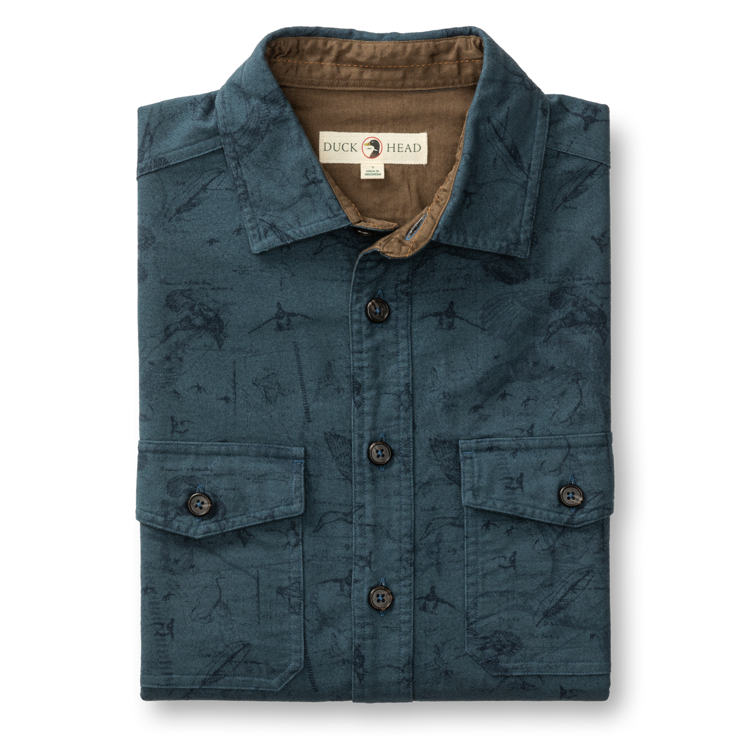Slater Moleskin Overshirt - Graphite Blue Print