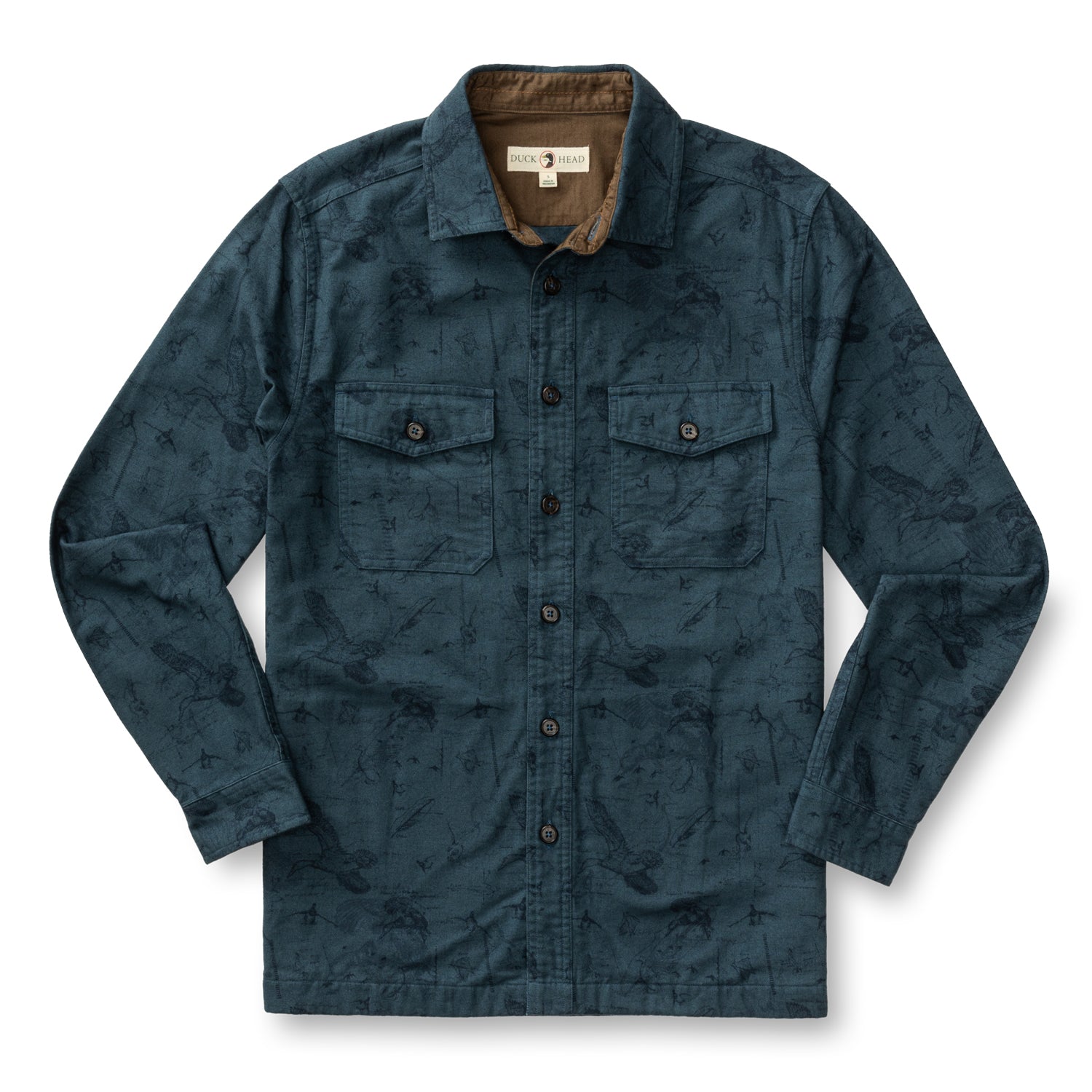 Slater Moleskin Overshirt - Graphite Blue Print