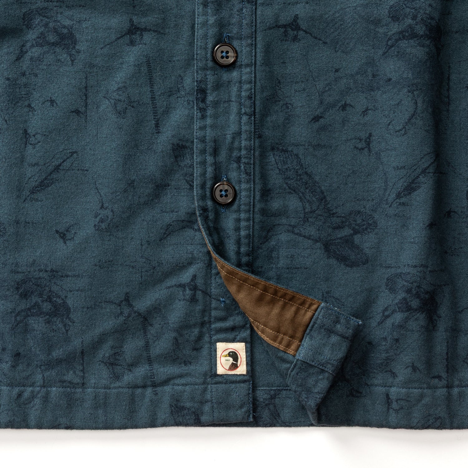 Slater Moleskin Overshirt - Graphite Blue Print