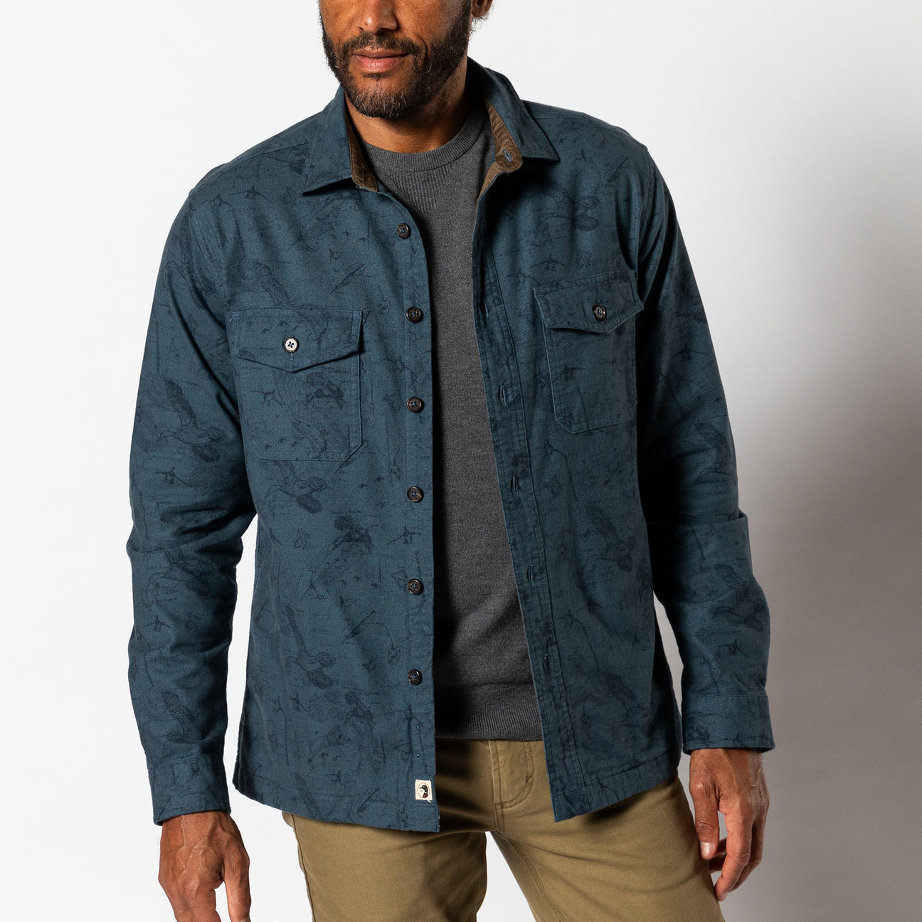 Slater Moleskin Overshirt - Graphite Blue