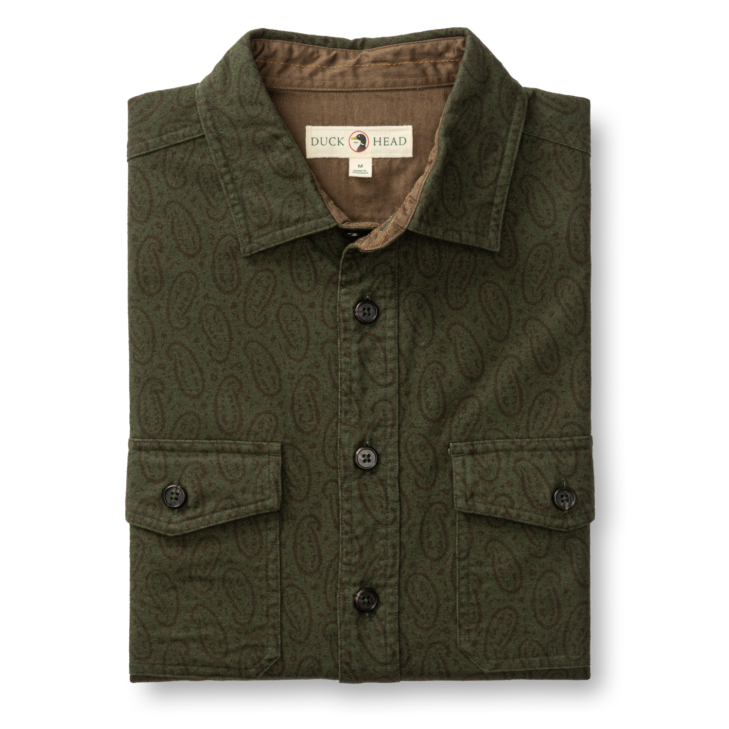 Slater Moleskin Overshirt - Deep Olive Print