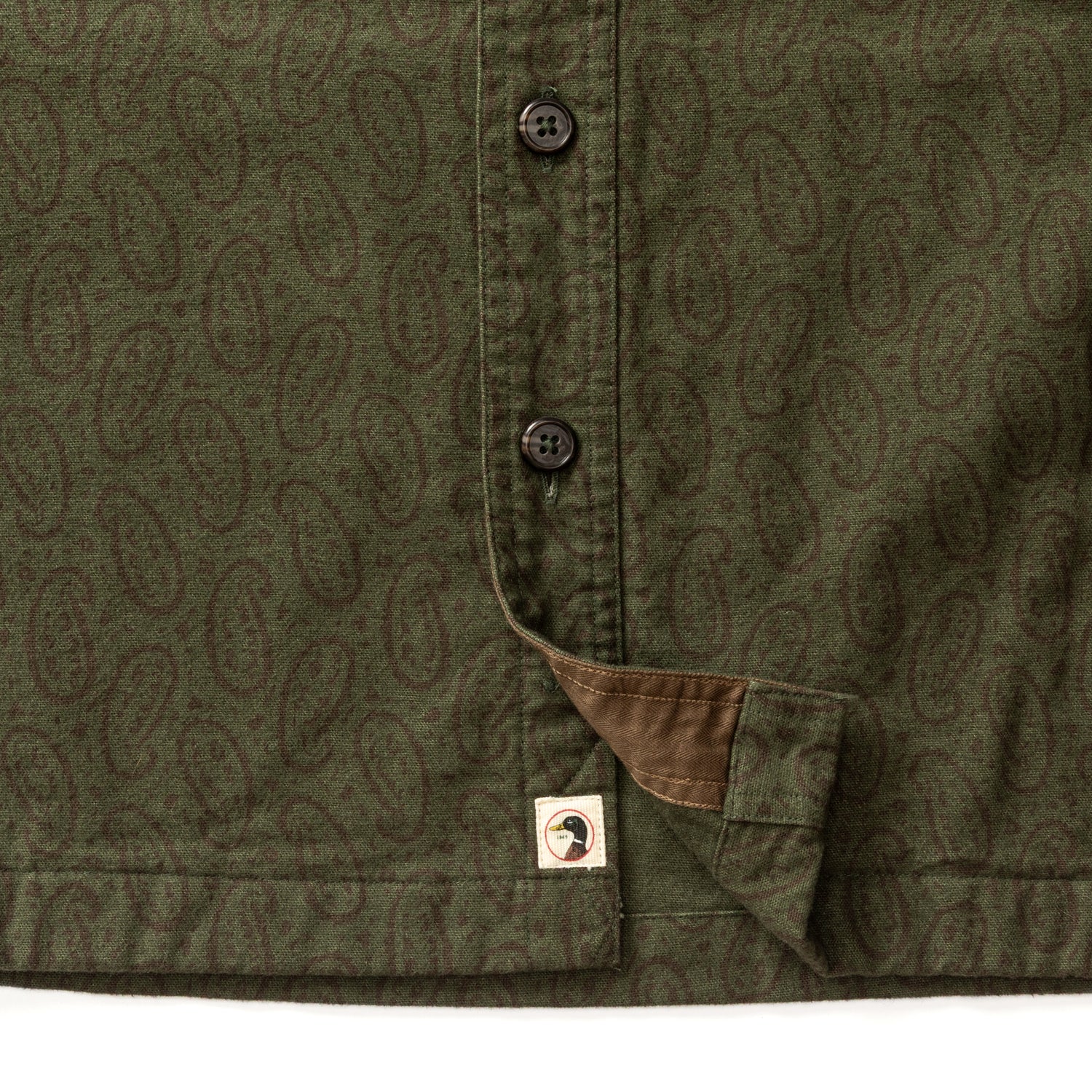 Slater Moleskin Overshirt - Deep Olive Print