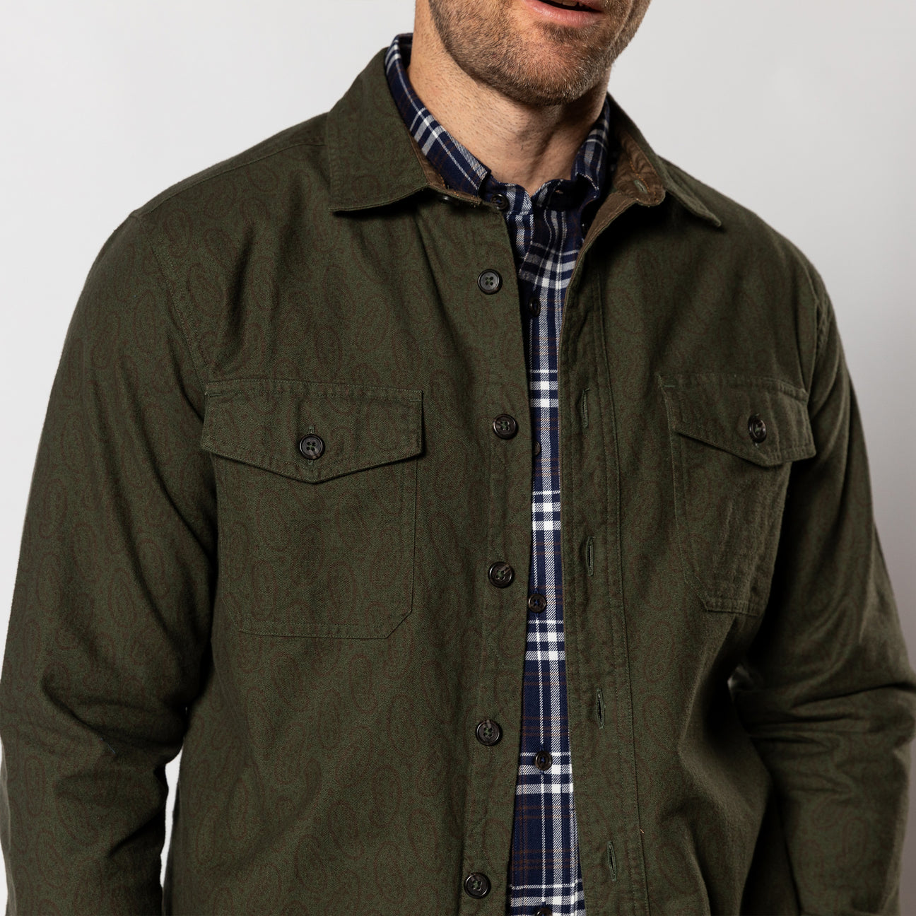 Slater Moleskin Overshirt - Deep Olive