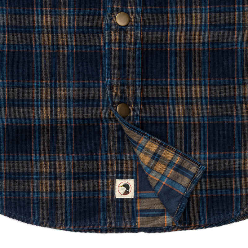 Corduroy Plaid Snap Shirt - Cavern Plaid - Maritime Blue