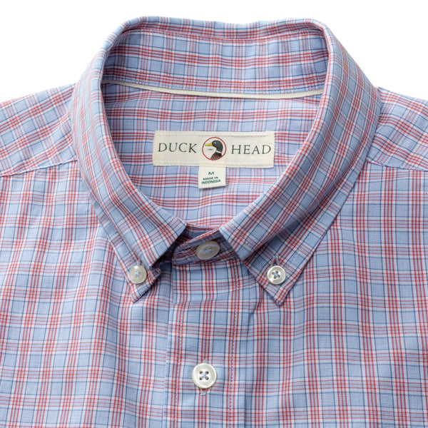 Cotton Cashmere Poplin Sport Shirt - Mattox Plaid - Serenity Blue