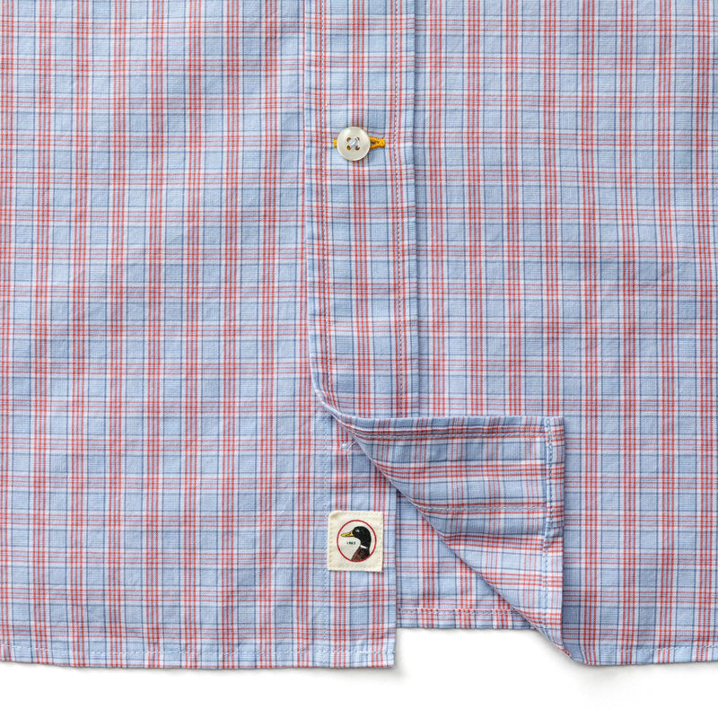 Cotton Cashmere Poplin Sport Shirt - Mattox Plaid - Serenity Blue