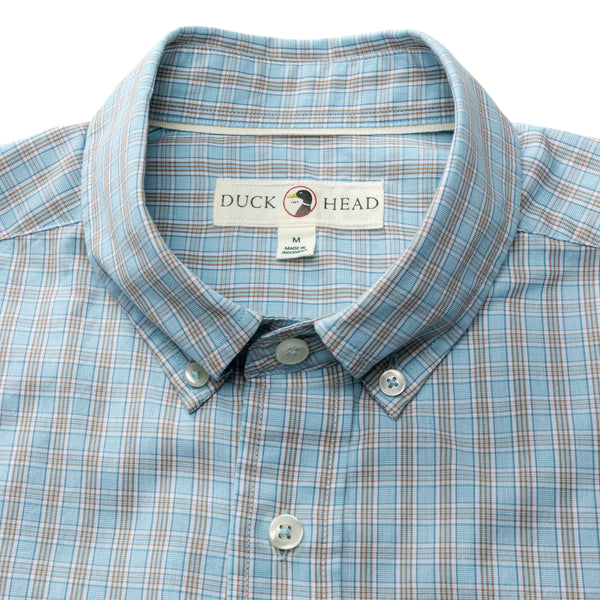 Cotton Cashmere Poplin Sport Shirt - Mattox Plaid - Lake Blue