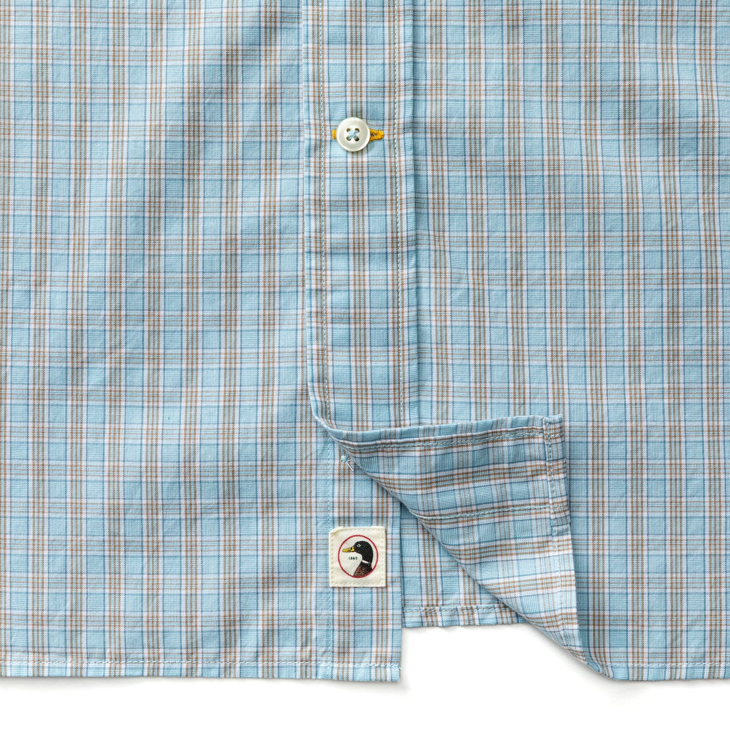 Cotton Cashmere Poplin Sport Shirt - Mattox Plaid - Lake Blue