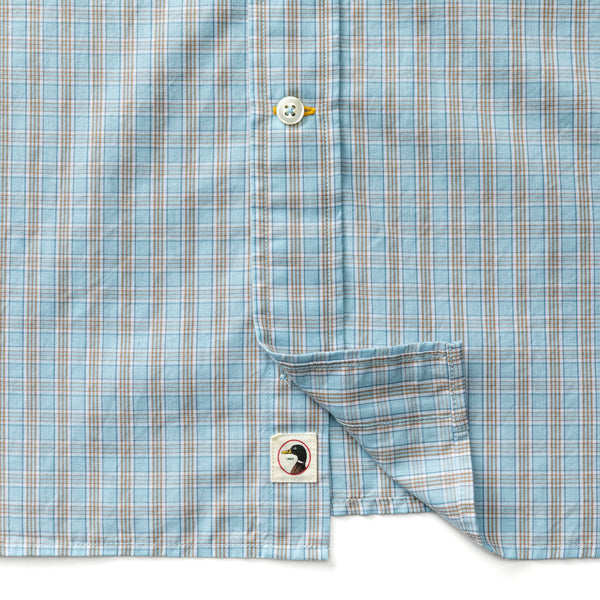 Cotton Cashmere Poplin Sport Shirt - Mattox Plaid - Lake Blue