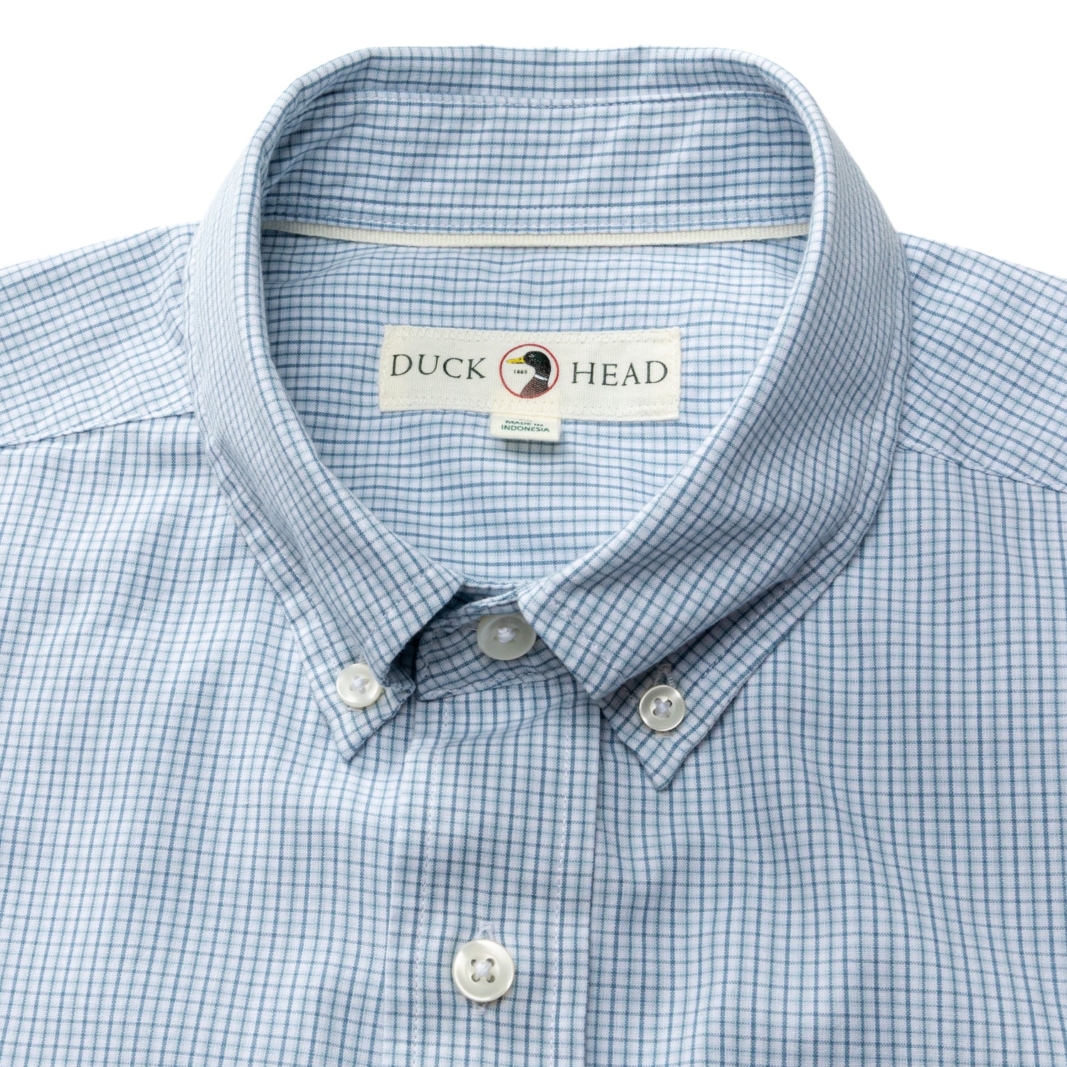 Cotton Cashmere Poplin Sport Shirt - Baltic Plaid - Sky Blue