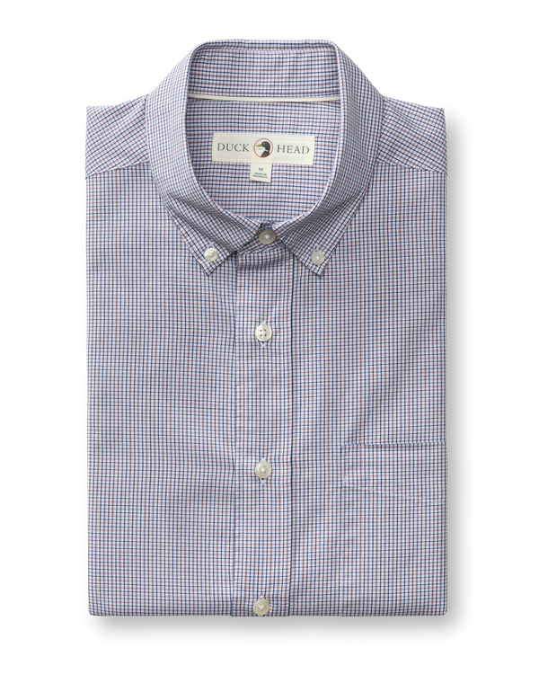 Cotton Cashmere Poplin Sport Shirt - Baltic Plaid - Lavender Blush