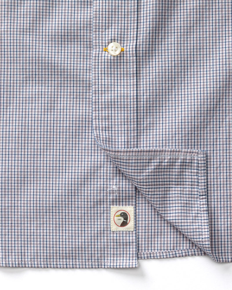 Cotton Cashmere Poplin Sport Shirt - Baltic Plaid - Lavender Blush